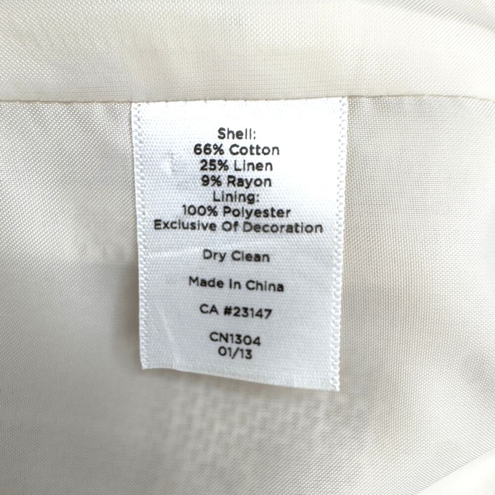 Talbots Beige Tweed Linen Blend Sheath Dress 8 Beaded Embellished Sleeveless - Picture 16 of 16